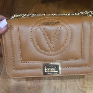 Valentino Camel Leather Crossbody Bag